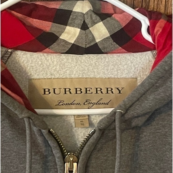 Burberry Men’s Gray Long Sleeve Drawstring Full Zip Hoodie Sz XL COA 🔥 EUC - Picture 4 of 14
